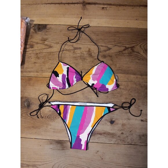 Vanessa Mooney Other - Vanessa Mooney The Aubrey 2 Pc Bikini Set Womens M Minimalist Tie String NWOT